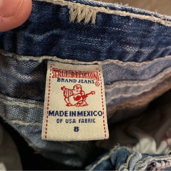 True Religion Jeans Boys Billy Super T denim jeans size 8 thick white stitching - Picture 8 of 12